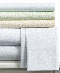 Martha Stewart Stenciled Leaves Full Sheet Set Flax