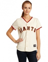 MLB Women's San Francisco Giants Tim Lincecum Ivory Home Short Sleeve 5 Button Synthetic Replica Baseball Jersey by Majestic MLB Women's San Francisco Giants Tim Lincecum Ivory Home Short Sleeve 5 Button Synthetic Replica Baseball Jersey by Majestic