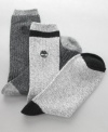 Before you lace up, toss on these Timberland socks in a breathable tweedy blend of cotton for an added layer of warmth.