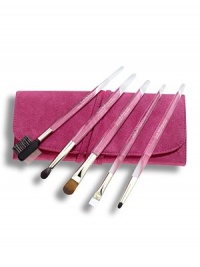 This unique feature-focused collection includes all the brushes you need to create the perfect eye look for any mood. Each of Trish's eye-enhancing tools is precision-shaped to effortlessly create your perfectly defined and shaded eye from natural to smoky. Housed in Trish's deluxe suede brush roll with room for additional brushes, this long-handled set includes Brush Cream Blender, Brush Tapered Blending, Brush Precise Eye Lining, Brush Soft Smudge, Lash Comb & Brow Definer. 