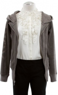 Juicy Couture Driftwood #7 Chic Terry Flashdance Zip Hoodie Jacket Petite Juicy Couture Driftwood #7 Chic Terry Flashdance Zip Hoodie Jacket Petite