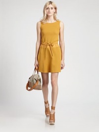 Chic waffle-knit jersey hangs in a cinched-waist shift with skin-baring apron back.BoatneckSleevelessDrawstring waistButton-back strapAbout 16 from natural waistCottonDry cleanMade in ItalyModel shown is 5'10 (178cm) wearing US size 4. Chic waffle-knit jersey hangs in a cinched-waist shift with skin-baring apron back.BoatneckSleevelessDrawstring waistButton-back strapAbout 16 from natural waistCottonDry cleanMade in ItalyModel shown is 5'10 (178cm) wearing US size 4.