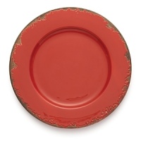 A distressed finish lends old-world charm to this richly hued Scavo charger, a welcome addition to any room or table in your home. A distressed finish lends old-world charm to this richly hued Scavo charger, a welcome addition to any room or table in your home.