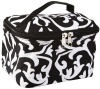 Cute! Cosmetic Makeup Bag Case Damask Print Black White Small