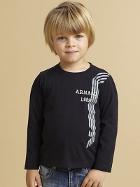 An essential long-sleeved tee is rendered in soft, washed cotton with logo print.Ribbed crewneckLong sleevesPullover styleCottonDry CleanImported An essential long-sleeved tee is rendered in soft, washed cotton with logo print.Ribbed crewneckLong sleevesPullover styleCottonDry CleanImported