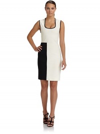 THE LOOKColorblock constructionAllover ribbed seamsSquare neckBack zip with hook-and-eye closureTHE FITAbout 36 from shoulder to hemTHE MATERIAL60% polyamide/32% cotton/8% elastaneCARE & ORIGINDry cleanImportedModel shown is 5'10 (177cm) wearing US size 4. THE LOOKColorblock constructionAllover ribbed seamsSquare neckBack zip with hook-and-eye closureTHE FITAbout 36 from shoulder to hemTHE MATERIAL60% polyamide/32% cotton/8% elastaneCARE & ORIGINDry cleanImportedModel shown is 5'10 (177cm) wearing US size 4.