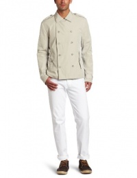 Calvin Klein Sportswear Men's Double Breasted Crop Trench Coat, Canyon Beige, Medium Calvin Klein Sportswear Men's Double Breasted Crop Trench Coat, Canyon Beige, Medium