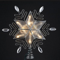 10 Lighted Snowflake Capiz Star Christmas Tree Topper - Clear Lights 10 Lighted Snowflake Capiz Star Christmas Tree Topper - Clear Lights