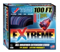 US Wire 99100 12/3 100-Foot SJEOW TPE Extreme Weather Extension Cord Blue with Lighted Plug US Wire 99100 12/3 100-Foot SJEOW TPE Extreme Weather Extension Cord Blue with Lighted Plug
