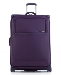 Make light of any travel situation with this lighter-than-ever suitcase from Delsey. Featuring a fully integrated frame made from lightweight memory graphite -- the same material used in golf clubs and tennis rackets -- this expandable bag makes it easy to bring your belongings anywhere. Limited lifetime warranty. (Clearance) Make light of any travel situation with this lighter-than-ever suitcase from Delsey. Featuring a fully integrated frame made from lightweight memory graphite -- the same material used in golf clubs and tennis rackets -- this expandable bag makes it easy to bring your belongings anywhere. Limited lifetime warranty. (Clearance)