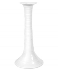 Charming ripples designed to coordinate with the rest of the Sophie Conran collection from Portmeirion adorn this porcelain candleholder. Reminiscent of hand-thrown pottery, it's sure to lend cheerful elegance to any table. Charming ripples designed to coordinate with the rest of the Sophie Conran collection from Portmeirion adorn this porcelain candleholder. Reminiscent of hand-thrown pottery, it's sure to lend cheerful elegance to any table.