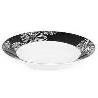 First at Bloomingdale's. These bold black and white patterns are made to mix and match. Choose five-piece place settings in floral Dogwood Point, banded Nag's Head or striped Pinney's Beach. Dogwood Point shown here. First at Bloomingdale's. These bold black and white patterns are made to mix and match. Choose five-piece place settings in floral Dogwood Point, banded Nag's Head or striped Pinney's Beach. Dogwood Point shown here.