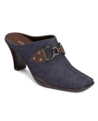 The Aerosoles Cinch Worm mules are climbing to new heights with a buckle-embellished vamp, squared toe and high stacked heel. The Aerosoles Cinch Worm mules are climbing to new heights with a buckle-embellished vamp, squared toe and high stacked heel.
