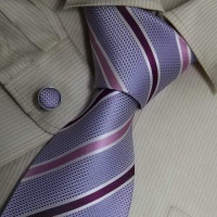 Purple Striped Men Neck Ties Green Florals Handmade Discount Silk Tie Cufflinks Set 8002 Purple Striped Men Neck Ties Green Florals Handmade Discount Silk Tie Cufflinks Set 8002