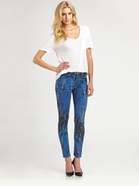 Brush-stroke print denim styled in a skinny, stretch-fit silhouette.THE FITSkinny fitRise, about 9Inseam, about 30THE DETAILSZip flyFive-pocket style98% cotton/2% elastaneMachine washMade in USA of imported fabricModel shown is 5'10 (177cm) wearing US size 4. Brush-stroke print denim styled in a skinny, stretch-fit silhouette.THE FITSkinny fitRise, about 9Inseam, about 30THE DETAILSZip flyFive-pocket style98% cotton/2% elastaneMachine washMade in USA of imported fabricModel shown is 5'10 (177cm) wearing US size 4.