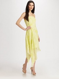 A mineral wash print on airy silk chiffon lends an ethereal quality to this tucked and pleated strapless frock.StraplessFitted bodicePleated detailsHandkerchief hemConcealed side zipperAbout 35 from natural waistSilkDry cleanImportedModel shown is 5'9 (175cm) wearing US size 4.OUR FIT MODEL RECOMMENDS ordering true size. A mineral wash print on airy silk chiffon lends an ethereal quality to this tucked and pleated strapless frock.StraplessFitted bodicePleated detailsHandkerchief hemConcealed side zipperAbout 35 from natural waistSilkDry cleanImportedModel shown is 5'9 (175cm) wearing US size 4.OUR FIT MODEL RECOMMENDS ordering true size.