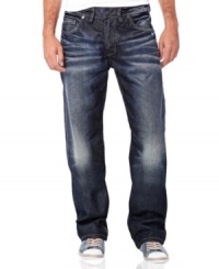 Set the record straight-these heavy washed jeans from Buffalo David Bitton are the easiest way to have great casual style. Set the record straight-these heavy washed jeans from Buffalo David Bitton are the easiest way to have great casual style.