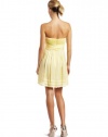 BCBGMAXAZRIA Womens Margo Strapless Silk Cocktail Dress,Pale Lime,10