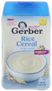 Gerber Baby Cereal, Rice, 8 Ounce (Pack of 6) Gerber Baby Cereal, Rice, 8 Ounce (Pack of 6)