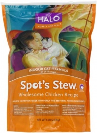 Halo Spot's Stew Natural Dry Cat Food, Indoor Cat, Wholesome Chicken Recipe, 6-Pound Bag Halo Spot's Stew Natural Dry Cat Food, Indoor Cat, Wholesome Chicken Recipe, 6-Pound Bag