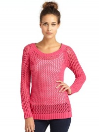 THE LOOKOpen weave designRibbed round neckline Long ribbed cuff sleeves Ribbed hemTHE FITAbout 26 from shoulder to hemTHE MATERIALCottonCARE & ORIGINHand washImportedModel shown is 5'9 (175cm) wearing US size Small. THE LOOKOpen weave designRibbed round neckline Long ribbed cuff sleeves Ribbed hemTHE FITAbout 26 from shoulder to hemTHE MATERIALCottonCARE & ORIGINHand washImportedModel shown is 5'9 (175cm) wearing US size Small.