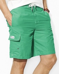 The relaxed-fitting Kailua trunk is crafted in a bold solid hue from quick-drying nylon. The relaxed-fitting Kailua trunk is crafted in a bold solid hue from quick-drying nylon.
