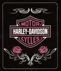 Harley Davidson Rose Tattoo Fleece Blanket Harley Davidson Rose Tattoo Fleece Blanket