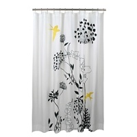 Perfect for creating a soothing atmosphere, this shower curtain is graced with a delicate floral design. Perfect for creating a soothing atmosphere, this shower curtain is graced with a delicate floral design.