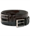 Stake your claim on polished style with these glazed belts from Alfani.