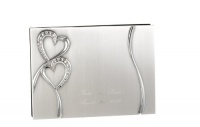 Hortense B. Hewitt Wedding Accessories Silver-Plated Guest Book, Sparkling Love