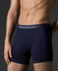 Polo's boxer brief is constructed to offer the ultimate in shape and support in soft cotton jersey.
