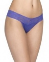 Hanky Panky Logo To Go Modal Low-Rise Thong, Purple Mountain, One-Size