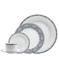 Inspire calm around the table with the effortless grace of Perennial Gray dinnerware from Nikko. Charcoal vines wind across swaths of smoky gray in fine china place settings that are as durable as they are stylish. Inspire calm around the table with the effortless grace of Perennial Gray dinnerware from Nikko. Charcoal vines wind across swaths of smoky gray in fine china place settings that are as durable as they are stylish.