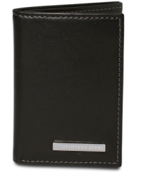 A neat little leather wallet from Geoffrey Beene with six credit card pockets and an ID case that-thanks to the ingenious design-folds down to a size not much bigger than a single card. A neat little leather wallet from Geoffrey Beene with six credit card pockets and an ID case that-thanks to the ingenious design-folds down to a size not much bigger than a single card.