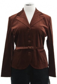 Anne Klein Caramel Brown Velvet Belted Blazer Jacket 14 Anne Klein Caramel Brown Velvet Belted Blazer Jacket 14