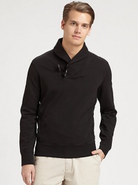 Blending heritage style with casual comfort, a classic pullover in soft French terry is adorned with a shawl collar and wooden toggles.Shawl collarToggle closureBanded cuffs and hemCottonHand washImported Blending heritage style with casual comfort, a classic pullover in soft French terry is adorned with a shawl collar and wooden toggles.Shawl collarToggle closureBanded cuffs and hemCottonHand washImported