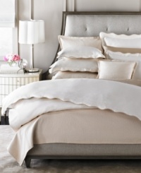 Tranquility emanates from this chic Barbara Barry Peaceful Pique duvet cover. Wave scallops edged with exceptionally sewn sateen feature a soft, curving silhouette, creating a warm and relaxing atmosphere. Button closure. Tranquility emanates from this chic Barbara Barry Peaceful Pique duvet cover. Wave scallops edged with exceptionally sewn sateen feature a soft, curving silhouette, creating a warm and relaxing atmosphere. Button closure.
