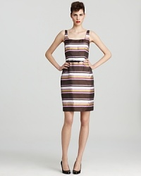Make a statement in stripes with this kate spade new york dress. Crisp pastels meet a chic shade of brown for a look brimming with classic feminine style. Make a statement in stripes with this kate spade new york dress. Crisp pastels meet a chic shade of brown for a look brimming with classic feminine style.