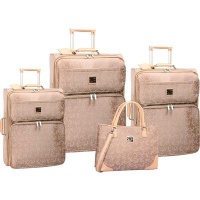 Diane Von Furstenberg Signature Seven 4 Piece Luggage Set (Tan/Crème) Diane Von Furstenberg Signature Seven 4 Piece Luggage Set (Tan/Crème)