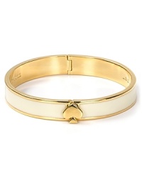 Solo or stacked, kate spade new york's enamel bangle makes a subtle statement. Style yours with a clean white blouse--roll up the sleeves to make this piece pop. Solo or stacked, kate spade new york's enamel bangle makes a subtle statement. Style yours with a clean white blouse--roll up the sleeves to make this piece pop.
