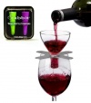 Metrokane Rabbit Wine Swish Aerator with Bonus Set of Two Silicone Wine Stoppers in Multi-color
