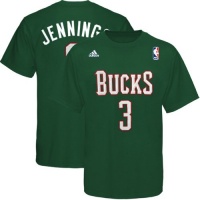 NBA Milwaukee Bucks Brandon Jennings Men's Name & Number Tee NBA Milwaukee Bucks Brandon Jennings Men's Name & Number Tee