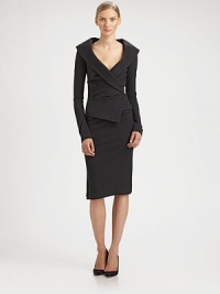 This crisply tailored wool style features an alluring off-the-shoulder neckline.Off-the-shoulder necklineBodice pleatsConcealed front closureAbout 21 from shoulder to hem84% wool/11% polyamide/5% elastaneDry cleanImported of Italian fabricModel shown is 5'11 (180cm) wearing US size 4. This crisply tailored wool style features an alluring off-the-shoulder neckline.Off-the-shoulder necklineBodice pleatsConcealed front closureAbout 21 from shoulder to hem84% wool/11% polyamide/5% elastaneDry cleanImported of Italian fabricModel shown is 5'11 (180cm) wearing US size 4.