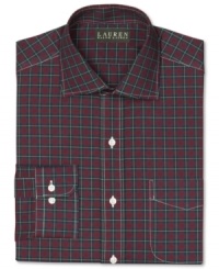 Be a tartan man. This sophisticated plaid dress shirt from Lauren by Ralph Lauren distinguishes your style. Be a tartan man. This sophisticated plaid dress shirt from Lauren by Ralph Lauren distinguishes your style.
