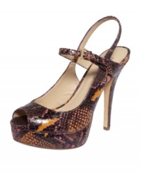 Cute and colorful snake prints. INC International Concepts Mariela slingback platform pumps are a fun way to incorporate the print into your look. Cute and colorful snake prints. INC International Concepts Mariela slingback platform pumps are a fun way to incorporate the print into your look.
