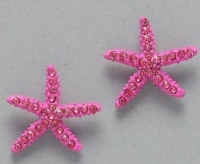 Adorable Sparkling Pink Crystal Starfish Stud Earrings Silver with Rhodium Plating Adorable Sparkling Pink Crystal Starfish Stud Earrings Silver with Rhodium Plating