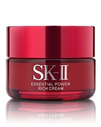 The new SK-II Essential Power Rich Cream is an addition to the Anti-Aging line, which addresses the more advanced signs of aging in the skin. Containing a key plant-derived ingredient, this rich emollient includes skin-conditioning ingredients that protect the skin from harsh environmental factors, while helping to slow the signs of aging. The new SK-II Essential Power Rich Cream is an addition to the Anti-Aging line, which addresses the more advanced signs of aging in the skin. Containing a key plant-derived ingredient, this rich emollient includes skin-conditioning ingredients that protect the skin from harsh environmental factors, while helping to slow the signs of aging.