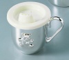 BABY CUP WITH SIPPER LID - BABY CUP W/ SIPPER LID, SILVER PLATED