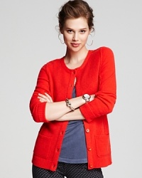 As the weather cools, layer with luxe. This Aqua Cashmere crewneck cardigan is your answer to sumptuous cover and comes in a spectrum of haute hues. As the weather cools, layer with luxe. This Aqua Cashmere crewneck cardigan is your answer to sumptuous cover and comes in a spectrum of haute hues.