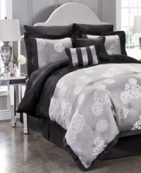 Silver lining. The epitome of chic and sophisticated, this Meiko comforter set features a subtle floral ground and hand-pleated details for luxe texture. Silver lining. The epitome of chic and sophisticated, this Meiko comforter set features a subtle floral ground and hand-pleated details for luxe texture.